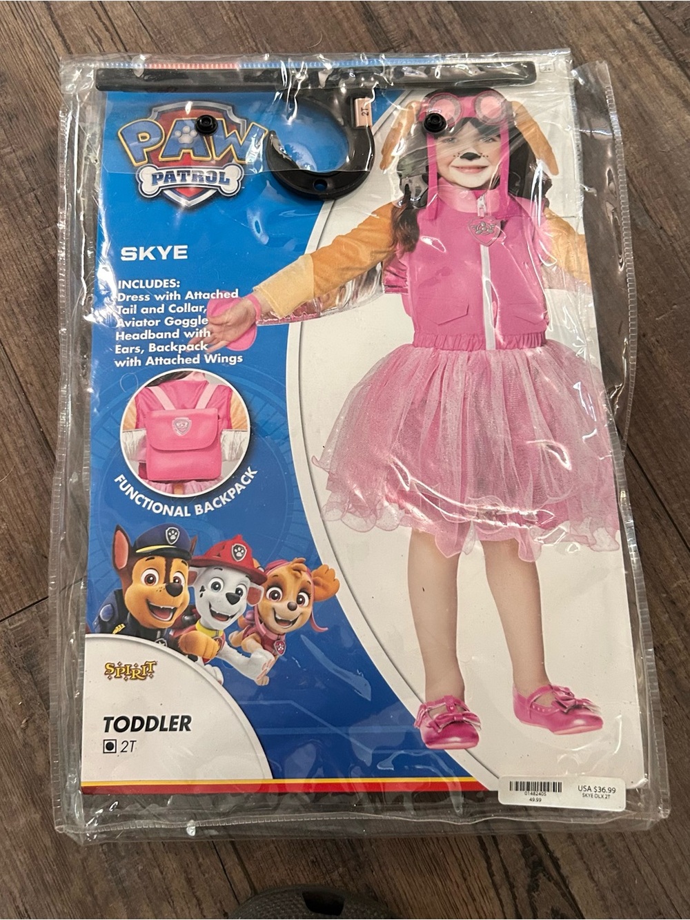 Paw Patrol Skye Toddler Dress Costume in Pink with Backpack